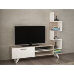 Έπιπλο τηλεόρασης Ceren λευκό Cordoba 149 5x29 5x131 6cm ed2558 - Image 5