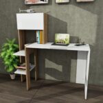 Γραφείο Piemonte λευκό καρυδί μελαμίνη 90x45x72cm ed2574