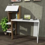 Γραφείο Piemonte λευκό καρυδί μελαμίνη 90x45x72cm ed2574 - Image 5