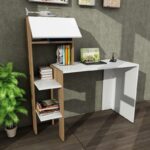 Γραφείο Piemonte λευκό καρυδί μελαμίνη 90x45x72cm ed2574 - Image 4