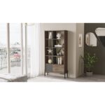 Βιβλιοθήκη Cor κάφε ανθρακί μελαμίνη μεταλλικά πόδια 79 6x25 5x160εκ ed2579 - Image 5