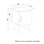 Κομοδίνο Corte 35x55x37.1cm λευκό καρυδί χρώμα ed2586 - Image 2