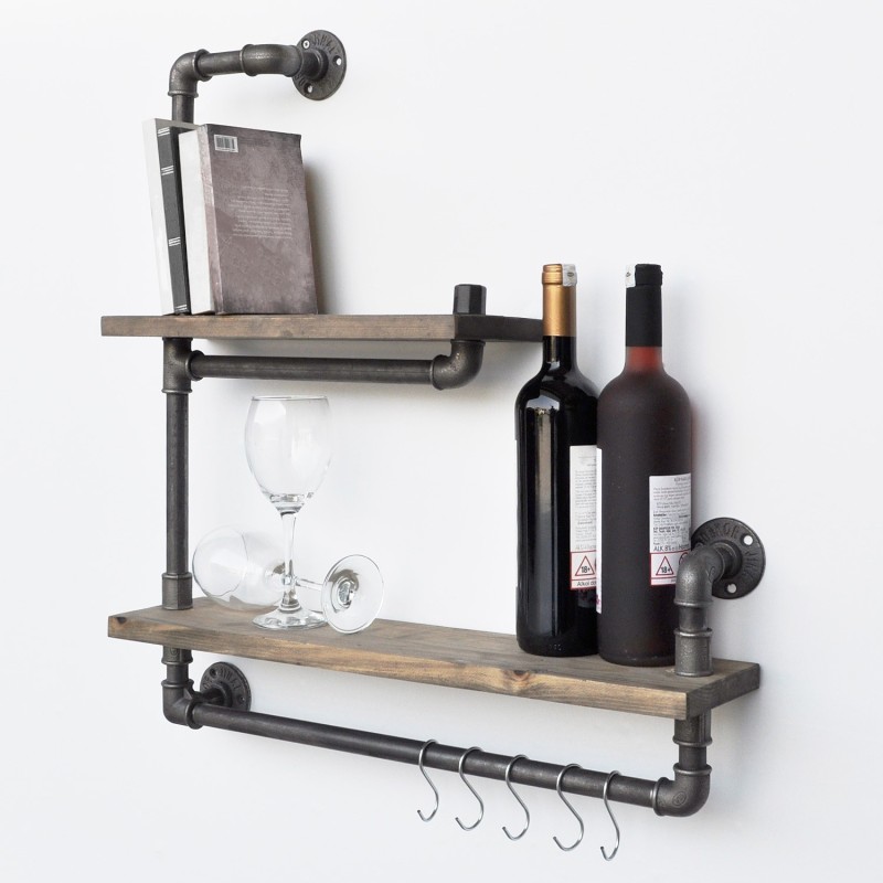 2592_0-800x800 Ράφι Tubo μέταλλο ξύλο 60x58x14cm ed2592 - Image 1