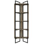 Βιβλιοθήκη Costa μαύρη καρυδί 63 6x34 8x180cm ed2595 - Image 3