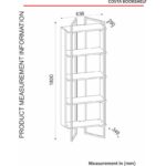 Βιβλιοθήκη Costa μαύρη καρυδί 63 6x34 8x180cm ed2595 - Image 2