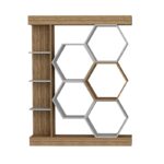 Βιβλιοθήκη Sueno άσπρο καρυδί μελαμίνη 140x29 6x177 4εκ ed2601 - Image 4