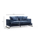 Καναπές διθέσιος Frido μπλε 185x100x92cm ed2603 - Image 2