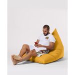 Πουφ Pyramid Big Bed κίτρινο αδιάβροχο ύφασμα 145x35cm ed2615 - Image 3