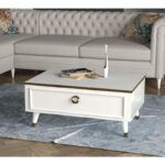 Τραπέζι σαλονιού Korneli άσπρο μελαμίνη 90x38 2x40εκ ed2616