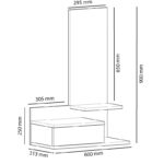 Έπιπλο εισόδου Rozella δρυς ανθρακί 60x31 3x90εκ ed2623 - Image 2