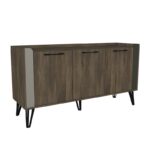 Μπουφέ Boulevard 150x45x80cm γκρι ανθρακί καρυδί ed2629 - Image 5