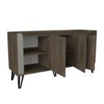 Μπουφέ Boulevard 150x45x80cm γκρι ανθρακί καρυδί ed2629 - Image 4