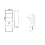 Set Γραφείου Stretto 140x60x73 8cm oak μαύρο χρώμα μελαμίνη ed2630 - Image 2