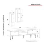 Έπιπλο τηλεόρασης Ravenna άσπρη μελαμίνη 180x31 7x50 5cm ed2637 - Image 2