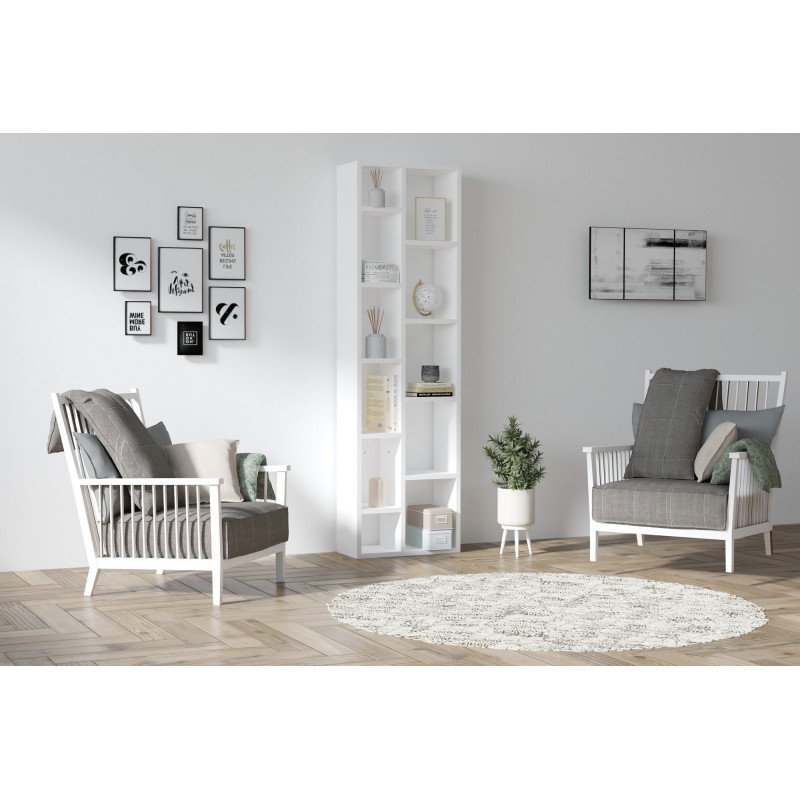 2647_0-800x800 Βιβλιοθήκη Tomi άσπρο μελαμίνη 44 4x19 6x150εκ ed2647 - Image 1