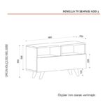 Έπιπλο τηλεόρασης Calabria λευκό καρυδί 90x29 5x50 6cm ed2650 - Image 2