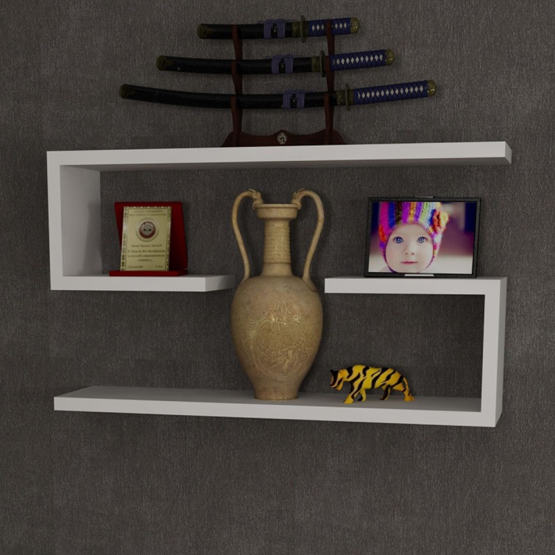 2655_0-800x800 Ραφιέρα Jenika άσπρο μελαμίνη 60x14 5x18εκ ed2655 - Image 1