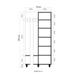 Έπιπλο εισόδου Garmanto δρυς μελαμίνη 90x36x194εκ ed2658 - Image 2