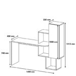 Γραφείο Azalea λευκό κίτρινο χρώμα μελαμίνη 145x45x74 8cm ed2659 - Image 2
