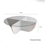 Τραπέζι σαλονιού Lily άσπρο μελαμίνη επιφάνεια γυαλί 90x90x30εκ ed2671 - Image 2