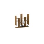 Ράφι τοίχου Flower καρυδί μελαμίνη 70x19 6x68 8cm ed2686 - Image 4