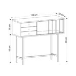 Κονσόλα Paco δρυς μαύρο μελαμίνη 100x85x35εκ ed2689 - Image 2