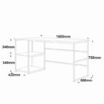 Γραφείο Vega Atlantic Pine 160x60x75cm μεταλλικό ed2699 - Image 2