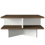 Τραπέζι σαλονιού Hamton καρυδί άσπρο μελαμίνη 60x60x31 2εκ ed269 - Image 2