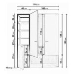 Ντουλάπα Pratik δρυς ανθρακί μελαμίνη 144x45x180εκ ed270 - Image 2