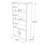 Βιβλιοθήκη Vario άσπρο μελαμίνη 64x35 5x140εκ ed2714 - Image 2