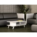 Τραπέζι σαλονιού Titus άσπρο μελαμίνη 80x45x30εκ ed2719