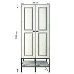 Ντουλάπα Martin άσπρη μελαμίνη 84x50x200cm ed2721 - Image 2