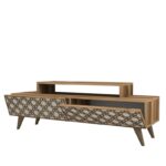 Έπιπλο τηλεόρασης City καρυδί κρεμ χρώμα 140x41 8x48 8cm ed2732 - Image 3