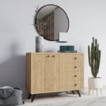 Μπουφέ Libra Oak μελαμίνη 100x35x82cm ed2735 - Image 4