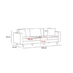 Καναπές τριθέσιος Berlin ανθρακί μαύρο 220x91x83cm ed2739 - Image 2