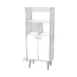 Ντουλ΄άπι κουζίνας Lago oak άσπρο 60x30x140cm ed2751 - Image 3