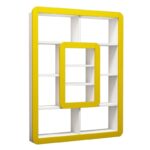 Βιβλιοθήκη Orkide άσπρο κίτρινο μελαμίνη 108 4x21 8x140εκ ed2754 - Image 3