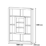 Βιβλιοθήκη Orkide άσπρο κίτρινο μελαμίνη 108 4x21 8x140εκ ed2754 - Image 2