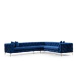 Γωνιακός καναπές Como Left μπλε 270x90x73cm ed2756 - Image 4