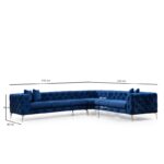 Γωνιακός καναπές Como Left μπλε 270x90x73cm ed2756 - Image 2