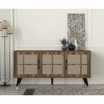 Μπουφέ Logo καρυδί χρώμα 160x45x75 6cm μελαμίνη ed2771