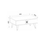 Τραπέζι σαλονιού Gloss καρυδί μελαμίνη 90x60x40εκ ed2774 - Image 2