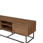 Έπιπλο TV Dani 140x50x40cm μελαμίνη καρυδί μαύρο χρώμα ed277 - Image 5