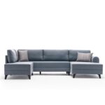 Γωνιακός καναπές Belen μπλε χρώμα 300x202x78cm ed2784 - Image 3