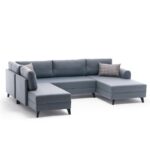 Γωνιακός καναπές Belen μπλε χρώμα 300x202x78cm ed2784 - Image 2