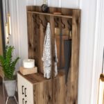 Έπιπλο εισόδου Berlin καρυδί κρεμ μελαμίνη μεταλλικά πόδια 120x35x200εκ ed2796 - Image 4