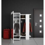 Έπιπλο εισόδου Antre άσπρο μελαμίνη 105x47 2x185εκ ed279 - Image 5