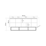 Μπουφέ Destra Atlantic Pine μαύρο χρώμα μελαμίνη 180x40xH80cm ed2810 - Image 2