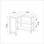 Βοηθητικό τραπέζι Mela 70x76x63cm μελαμίνη Atlantic Pine μαύρο χρώμα ed281 - Image 4