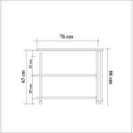Βοηθητικό τραπέζι Mela 70x76x63cm μελαμίνη Atlantic Pine μαύρο χρώμα ed281 - Image 2
